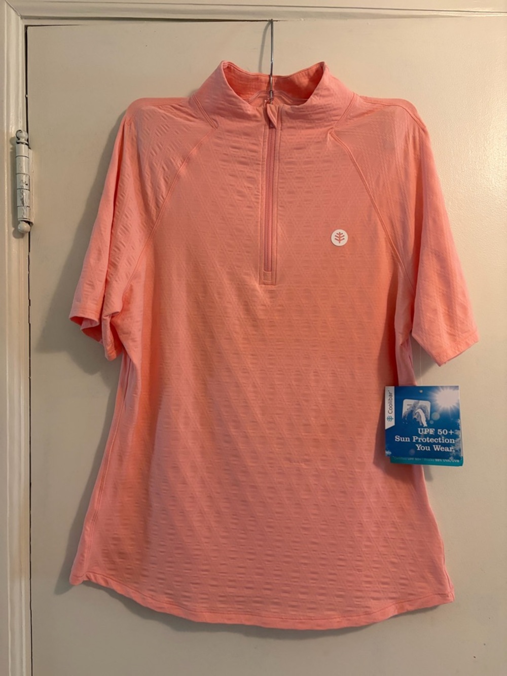 Albatross Golf Elbow Sleeve Mock Neck Top NWT Size Large Pink Peach Color
